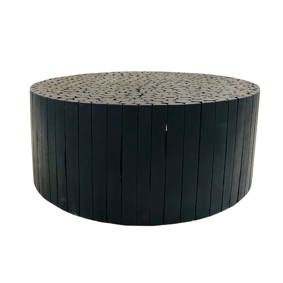 Musca Black Wooden Round Coffee Table - Fab Habitat , Coffee Tables, [product_size],