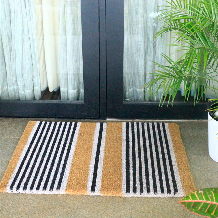 Nui Striped Coastal Coir Doormat