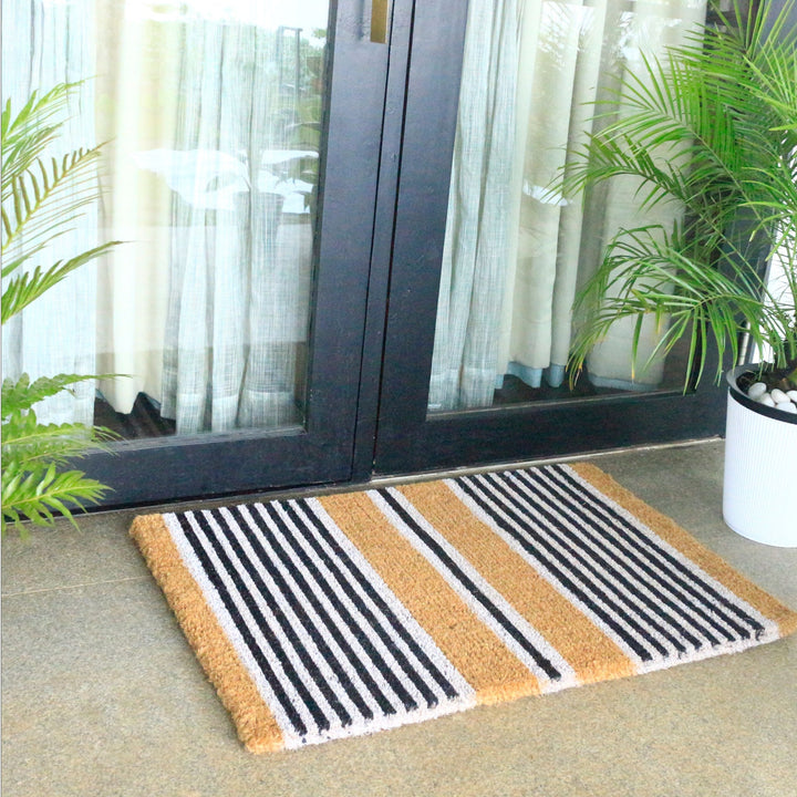 Nui Striped Coastal Coir Doormat