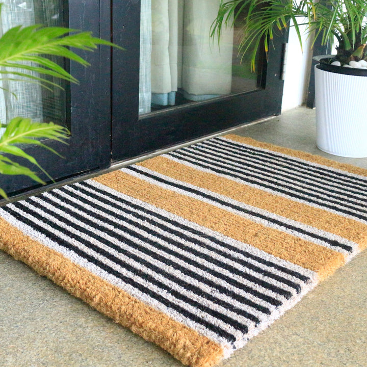 Nui Striped Coastal Coir Doormat