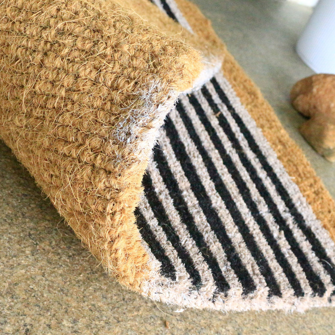 Nui Striped Coastal Coir Doormat