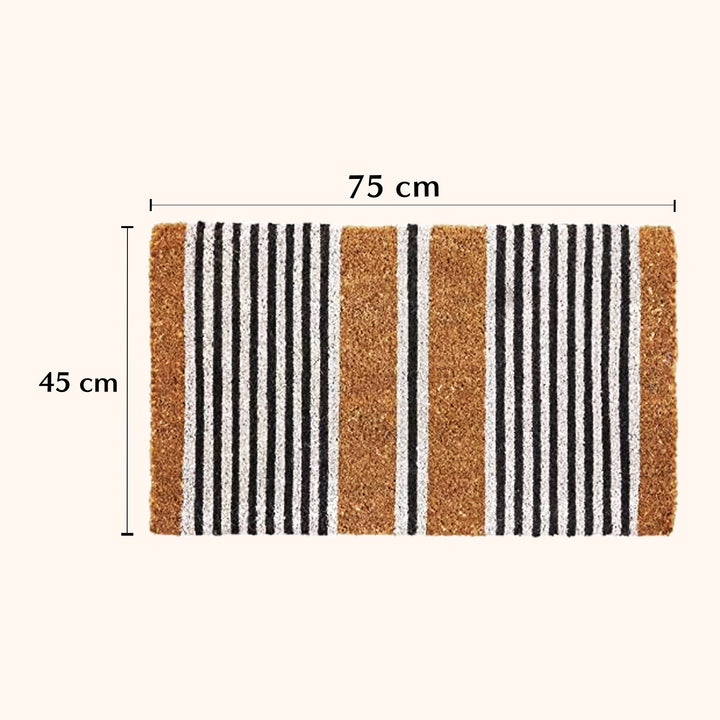 Nui Striped Coastal Coir Doormat