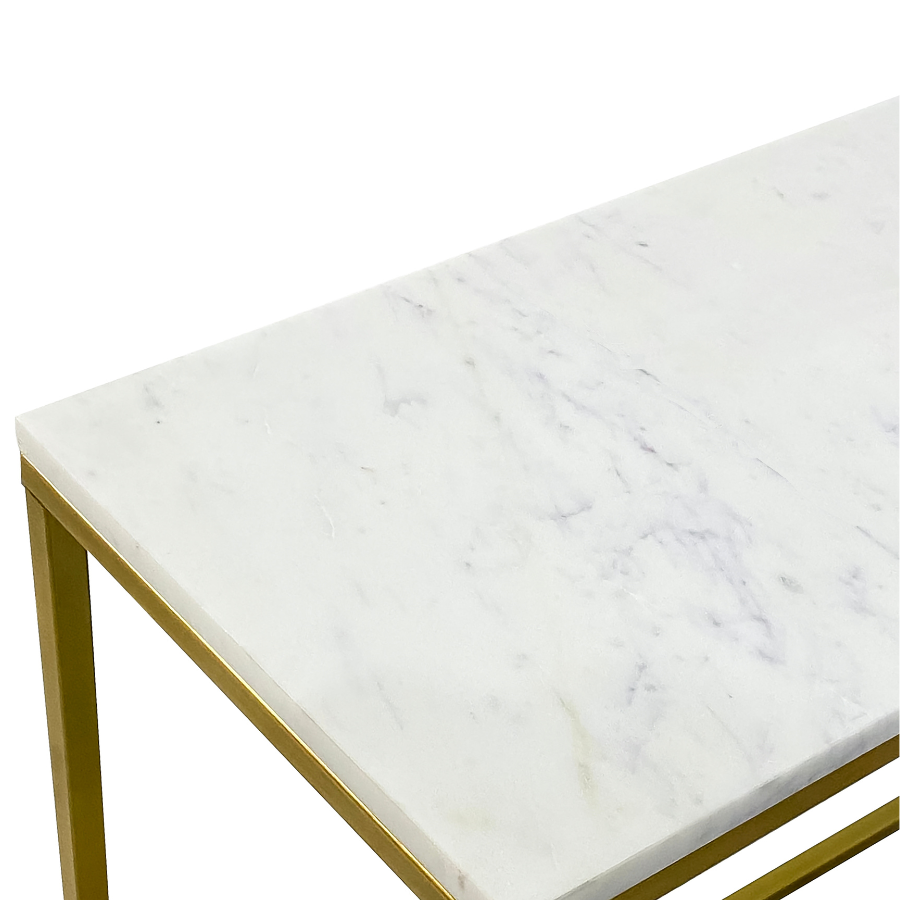 Agni Marble Top Gold Legs Console Table