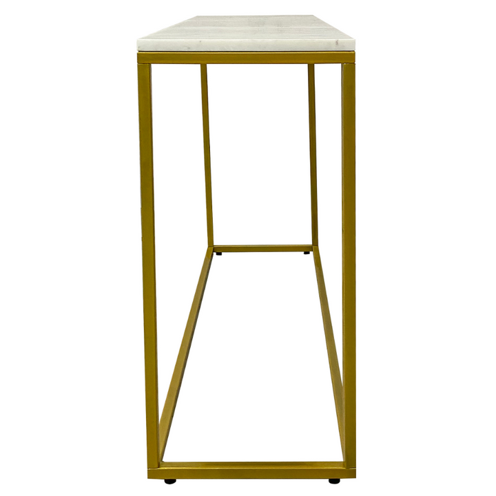 Agni Marble Top Gold Legs Console Table