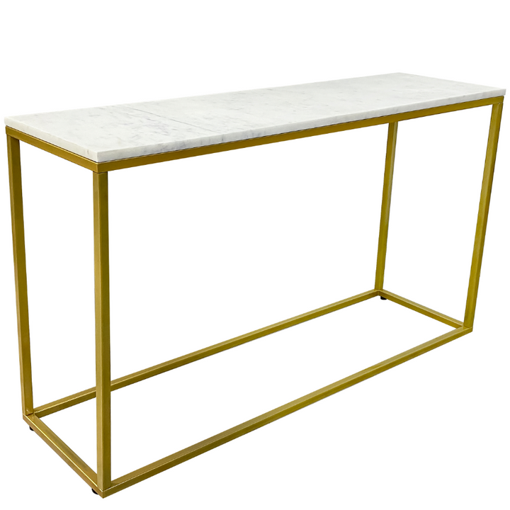 Agni Marble Top Gold Legs Console Table