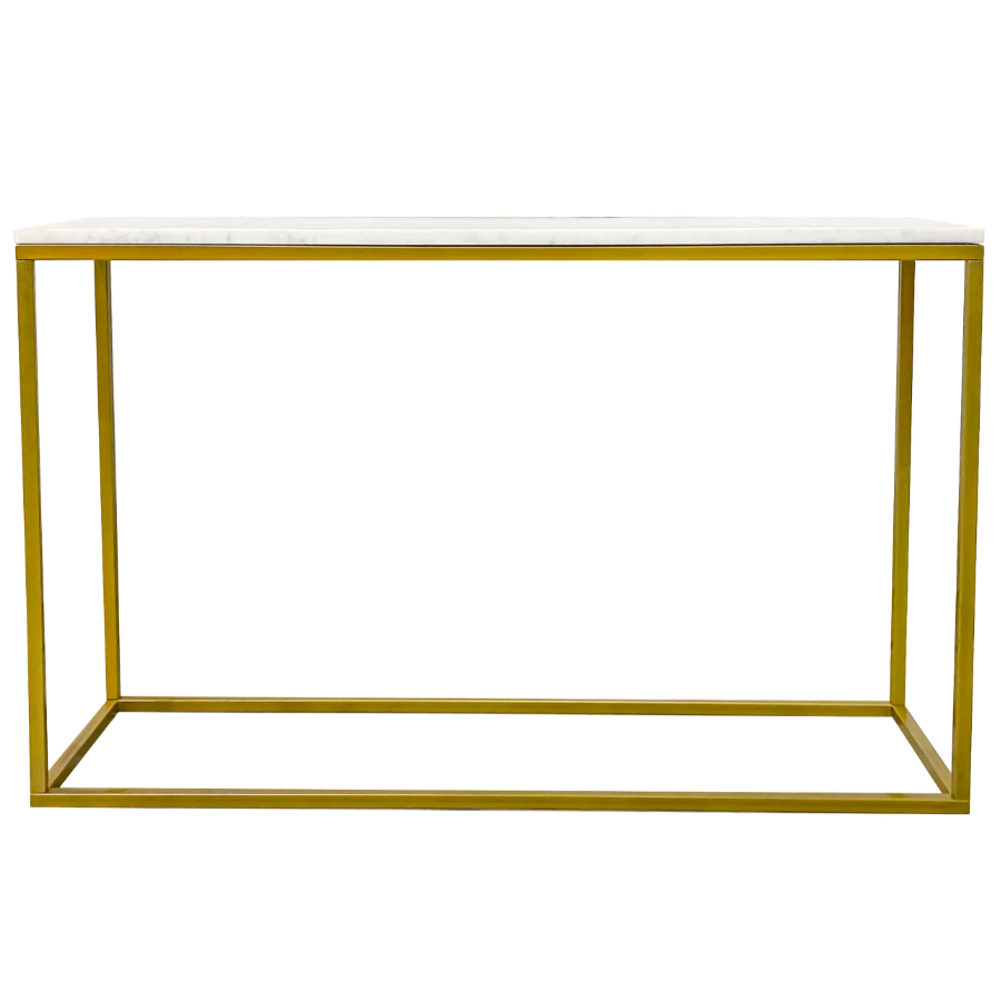 Agni Marble Top Gold Legs Console Table