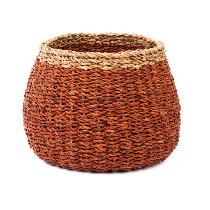 Ajni Brown Handmade 31 cm Seagrass Storage Basket and Planter