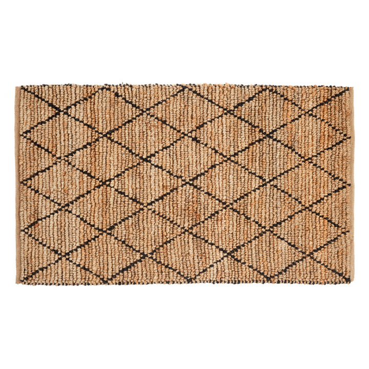 Anant Black and Natural Diamond Jute Rug