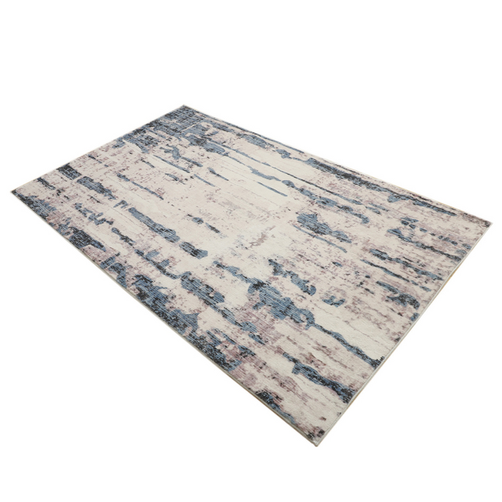 Anini Blue Modern Distressed Area Rug