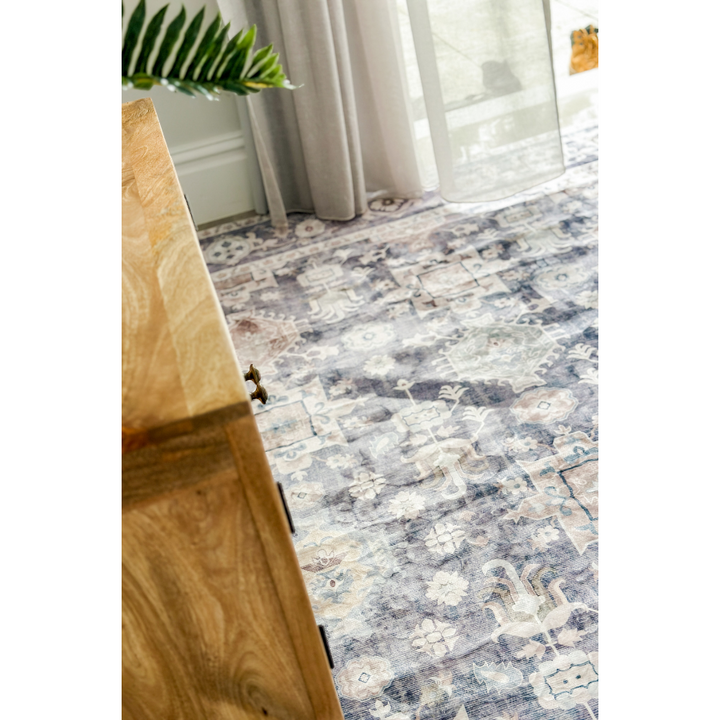 Anna Grey Machine Washable Rug