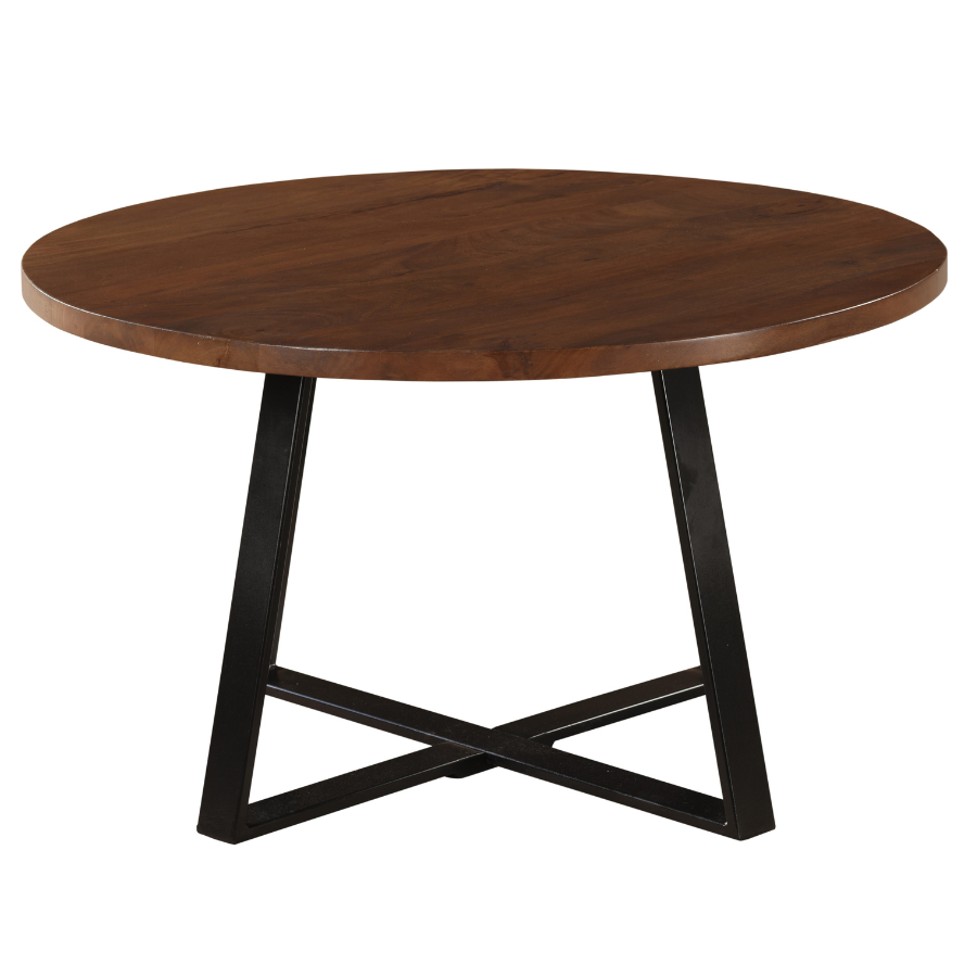 Anu Natural & Black Wooden Round Coffee Table