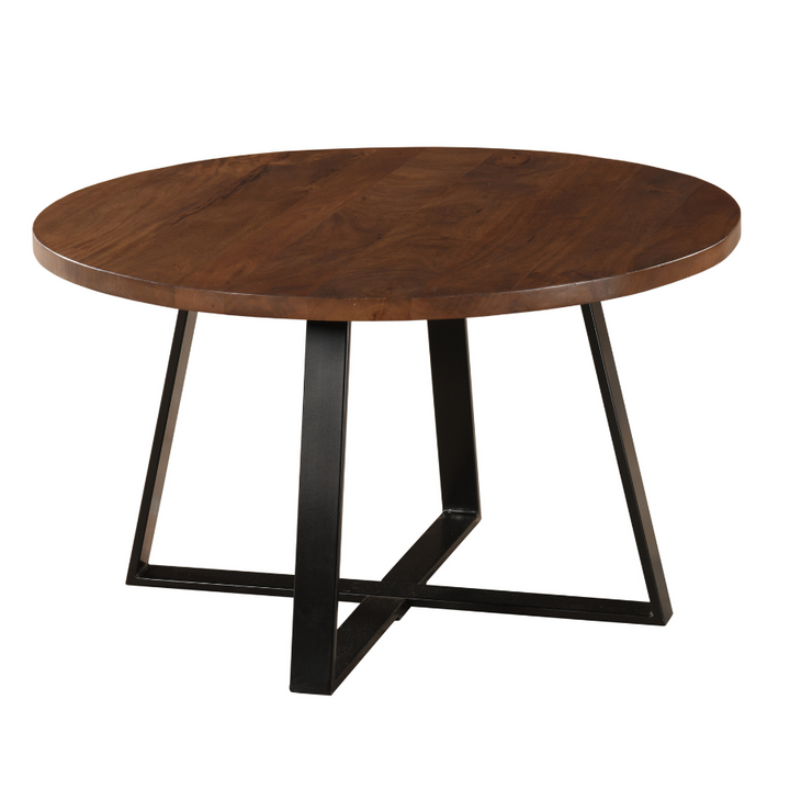 Anu Natural & Black Wooden Round Coffee Table