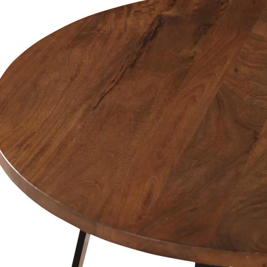 Anu Natural & Black Wooden Round Coffee Table