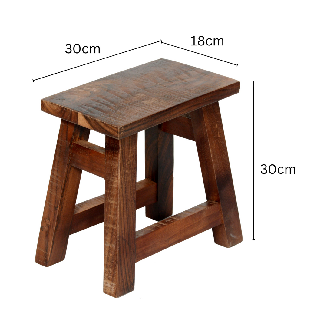 Apurva Natural Wood Accent Stool