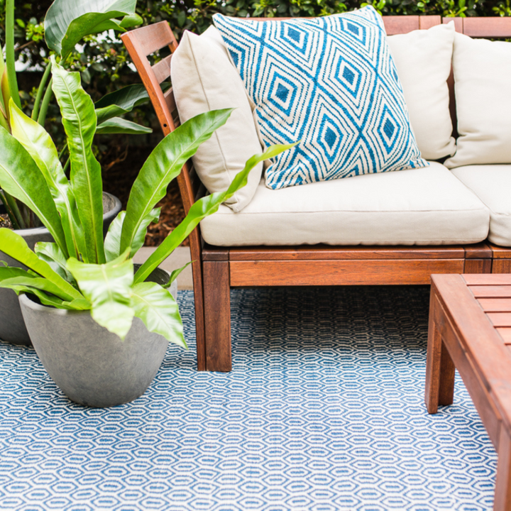 Bekal Indigo Blue Indoor Outdoor Area Rug