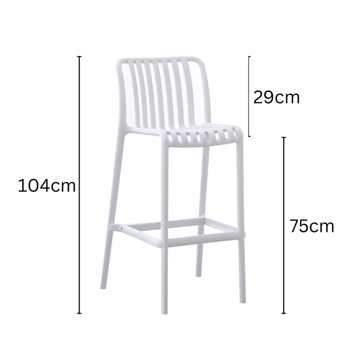 Bertioga White Outdoor Cafe Barstool - Fab Habitat , Outdoor Furniture, [product_size],