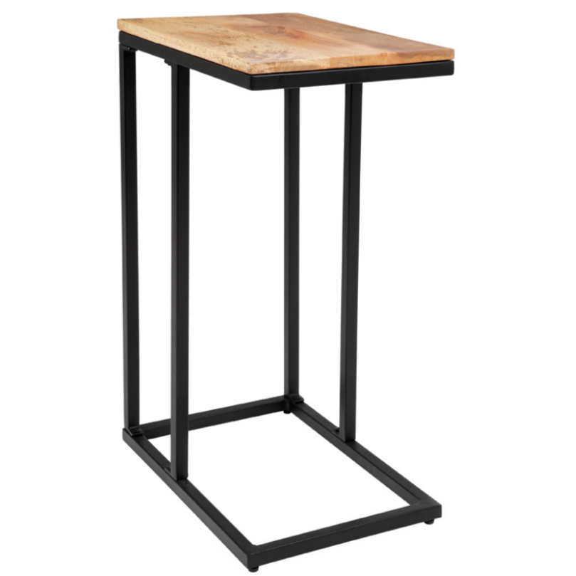 Bhumi C-Shaped Mango Wood Side Table - Fab Habitat , Side Tables, [product_size],