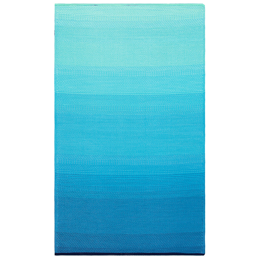 Big Sur Modern Blue Recycled Plastic Outdoor Rug