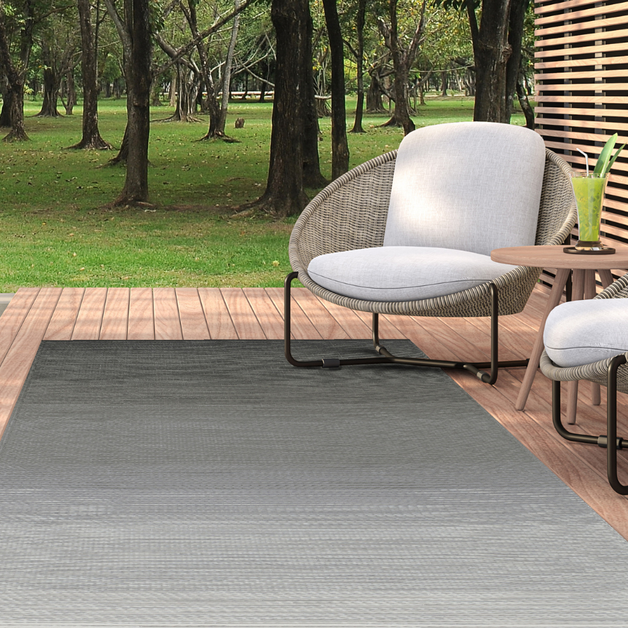 Big Sur Ash Modern Recycled Plastic Large Outdoor Rug