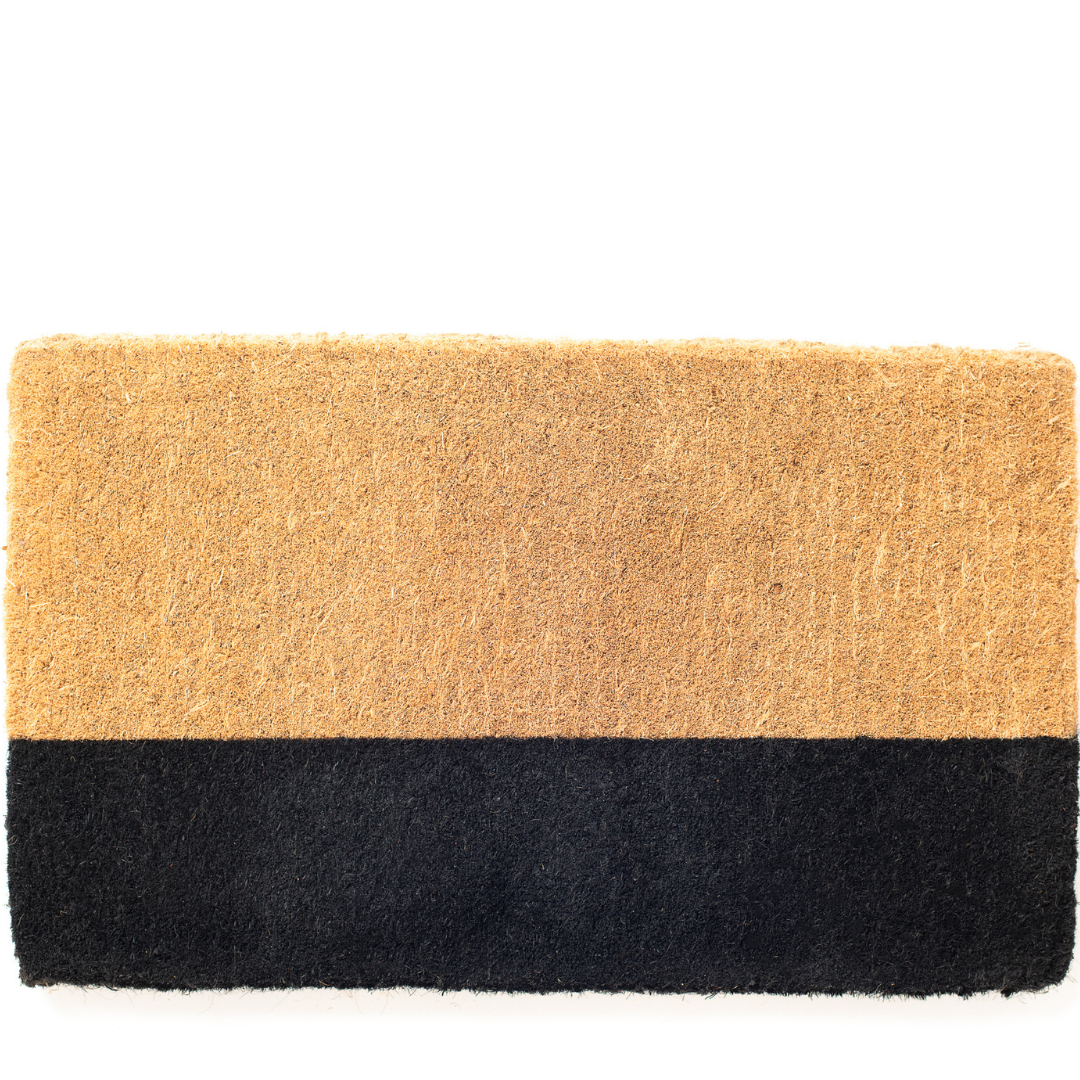 45x75 cm Black Belt Natural and Black Thick Coir Doormat