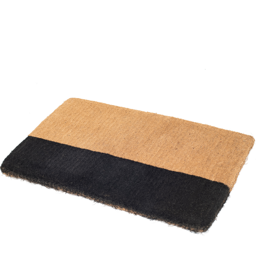 45x75 cm Black Belt Natural and Black Thick Coir Doormat