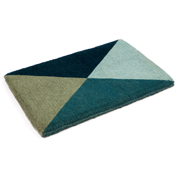 Blue Flag Geometrical Thick Coir Doormat