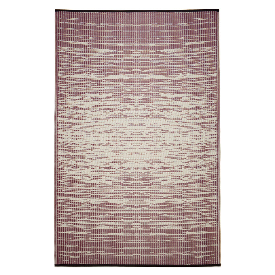 Brooklyn Wine and White Modern Large Outdoor Rug