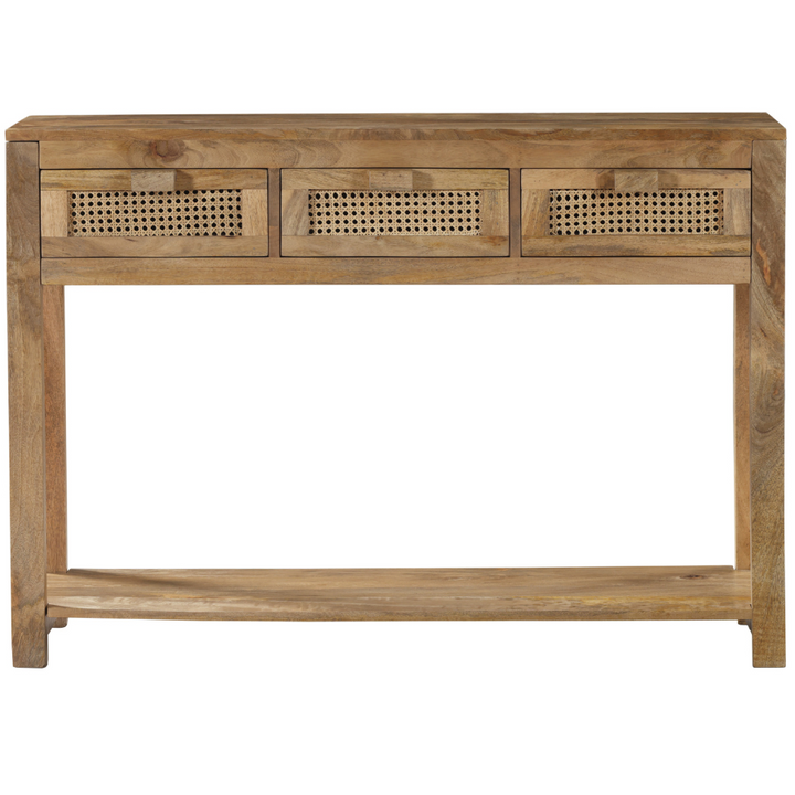 Byron 3 Drawer Rattan Console Table