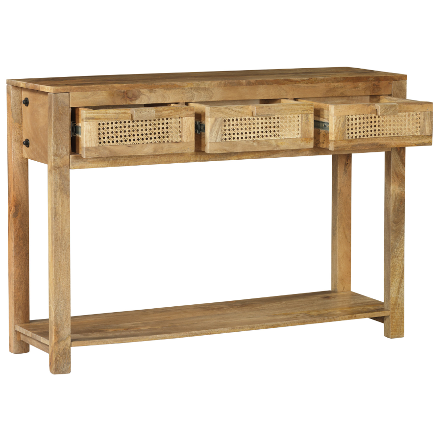 Byron 3 Drawer Rattan Console Table