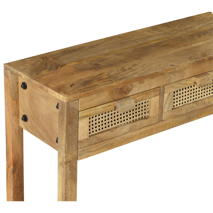 Byron 3 Drawer Rattan Console Table