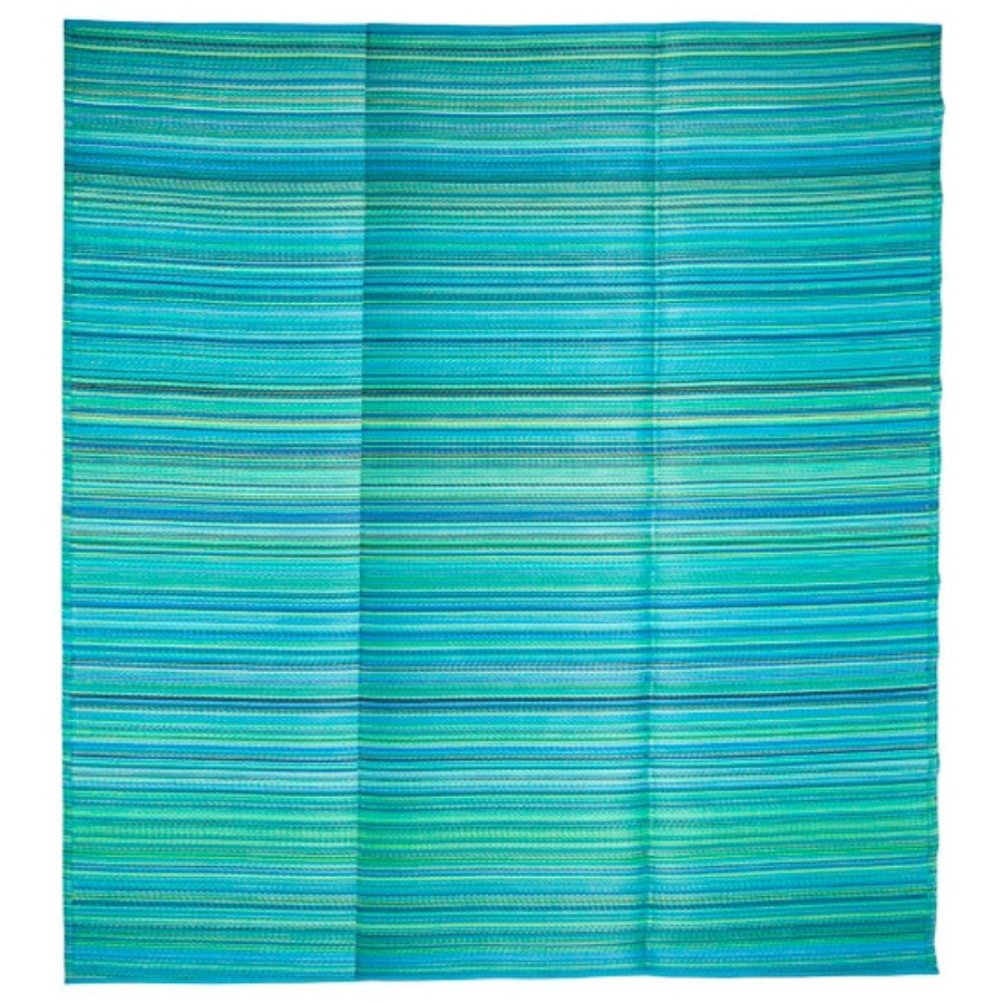 Cancun Aqua Blue Toned Melange Recycled Plastic Outdoor Area Rug