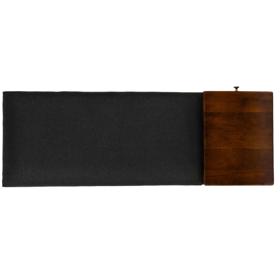 Castor Charcoal Fabric & Wood Seating Entryway Bench with Drawer - 100 cm