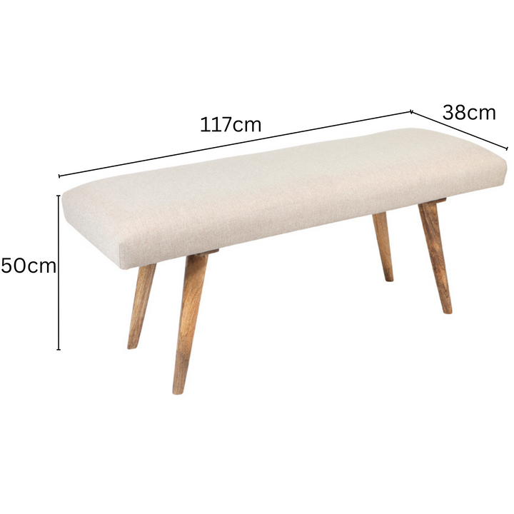 Celeste Beige Cushioned Bedroom Bench - 117 Cm