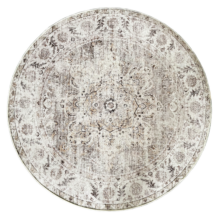 Constantine Traditional Distressed Round Non Slip Rug