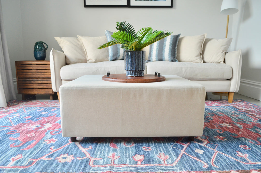 Celeste Beige Upholstered Ottoman