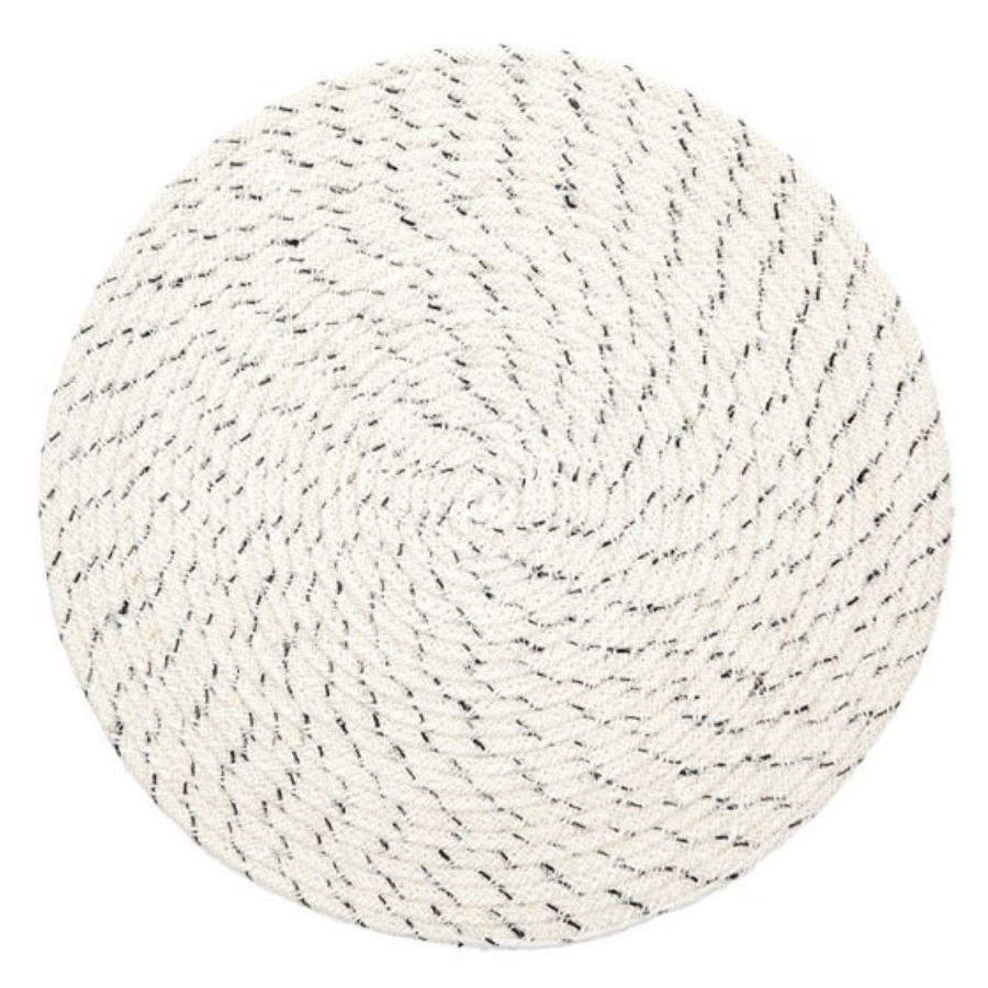 Set Of 4 Dove Ivory Braided 35 cm Jute Round Placemat