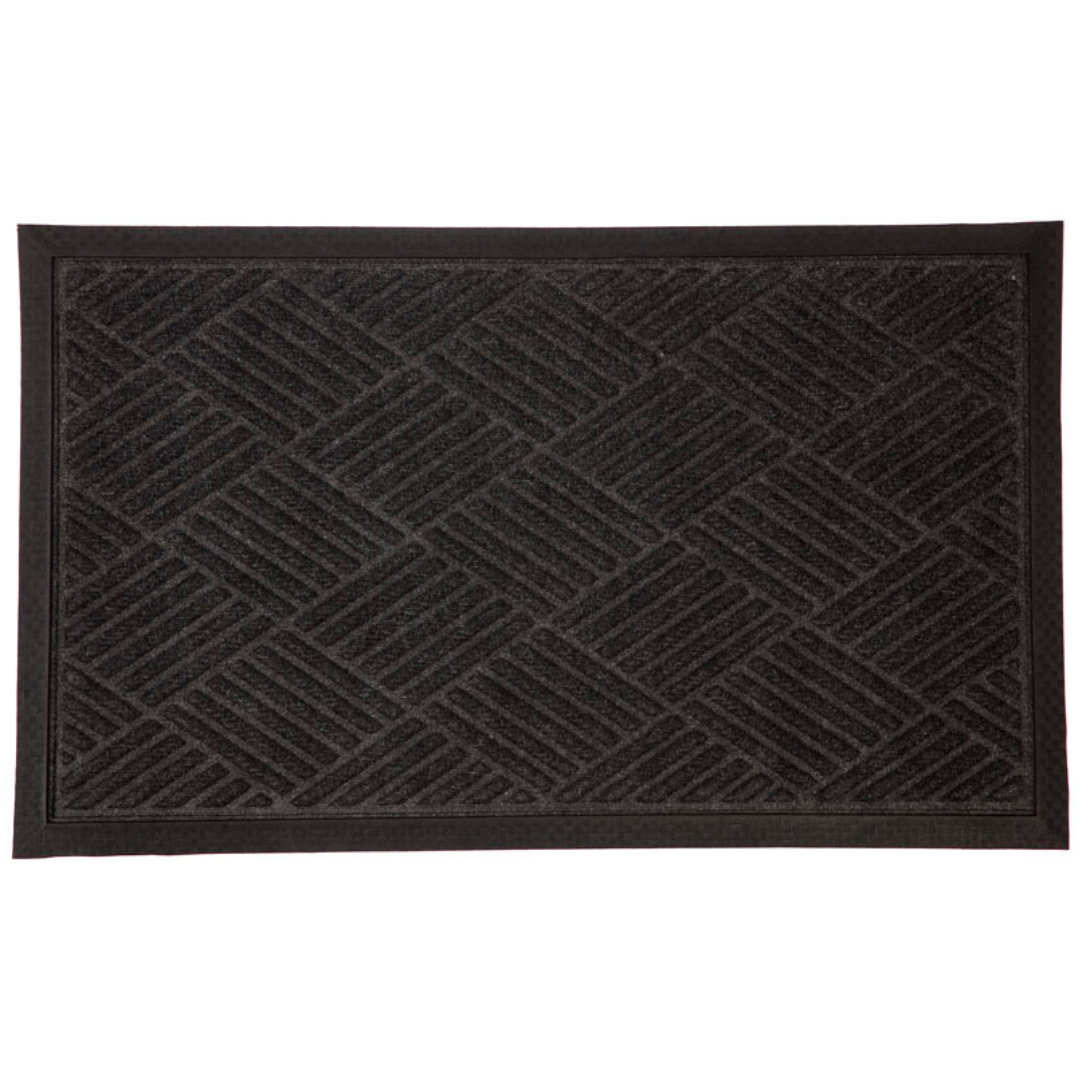 Ellora Charcoal Black Thin Polypropylene Doormat