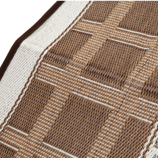 Europa Chestnut and Walnut Brown Geometric Recycled Plastic Reversible Large Rug