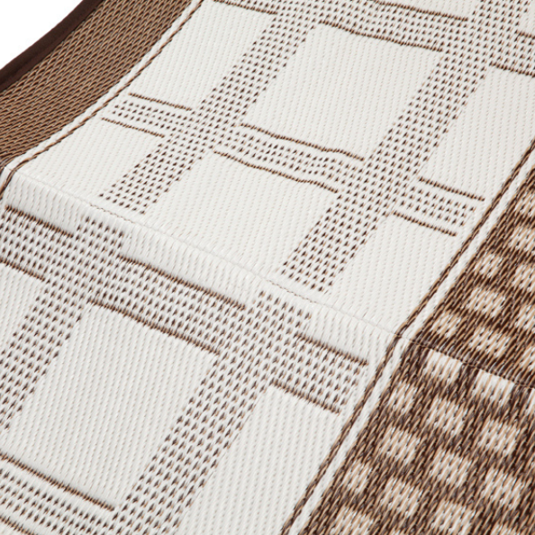 Europa Chestnut & Walnut Brown Geometric Outdoor Picnic Mat