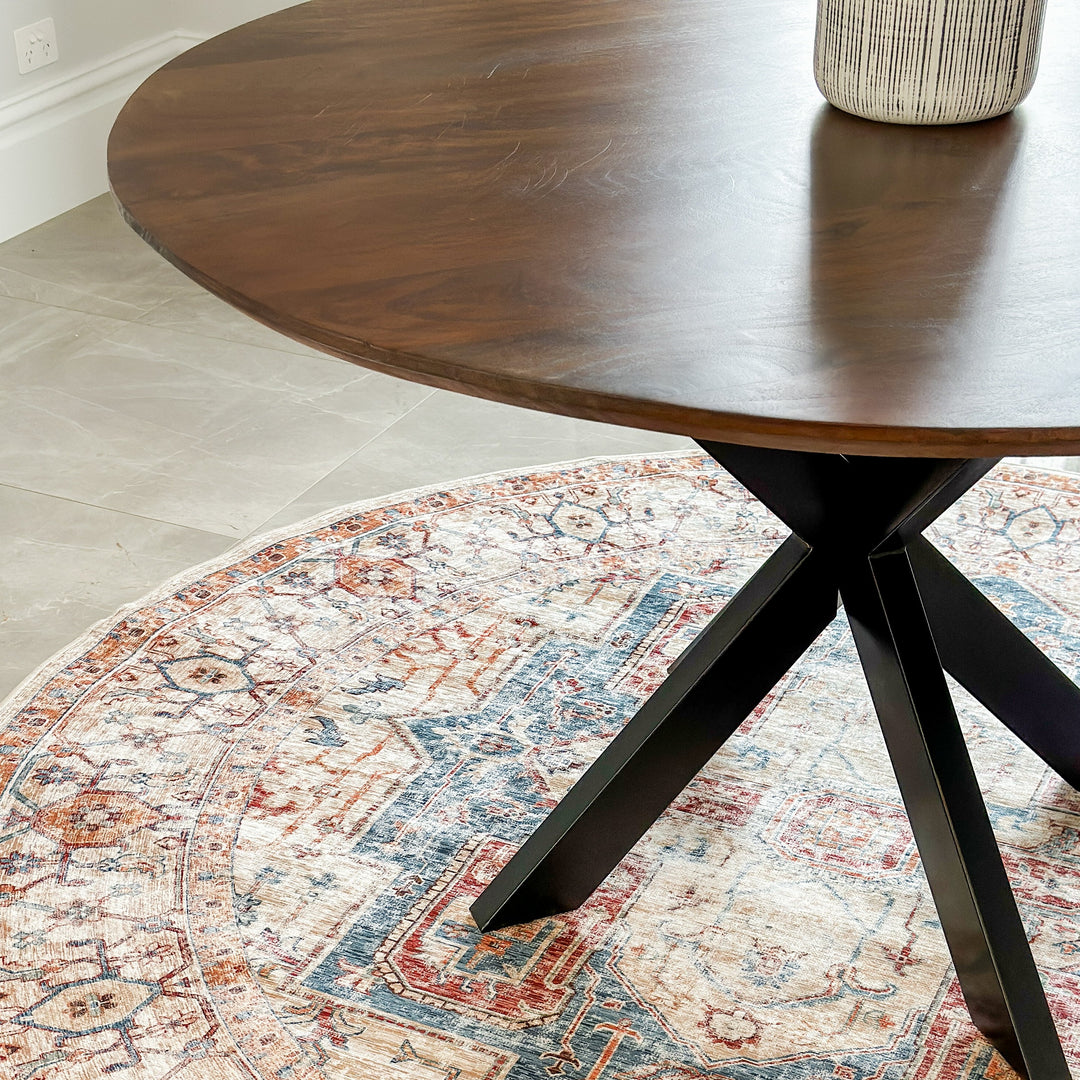 Faye Walnut Finish 130cm Round Dining Table