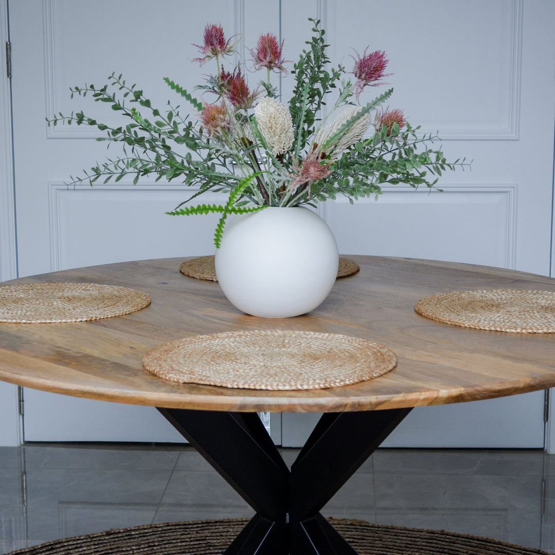 Faye Natural Finish 130cm Round Dining Table