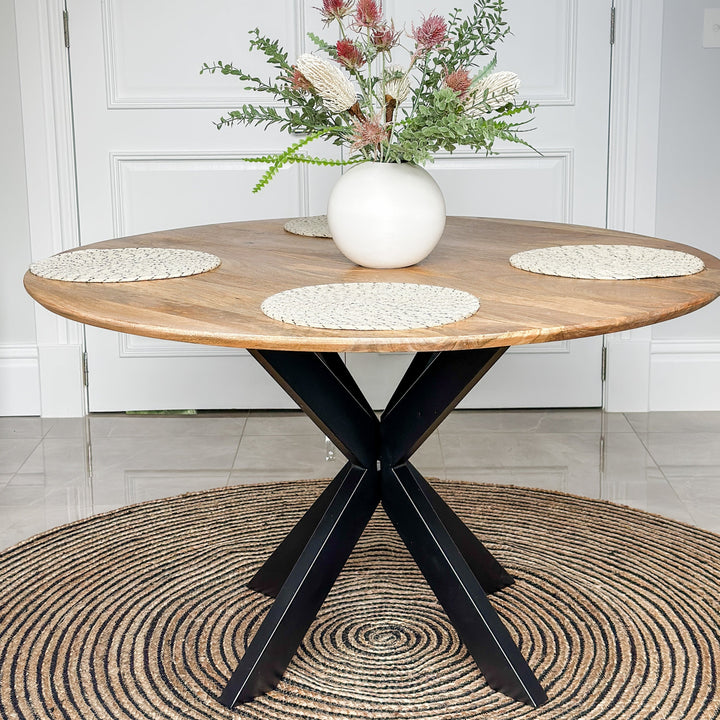 Faye Natural Finish 130cm Round Dining Table