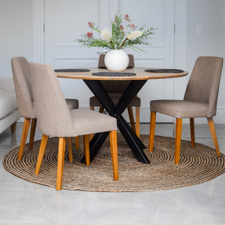 Faye Natural Finish 130cm Round Dining Table