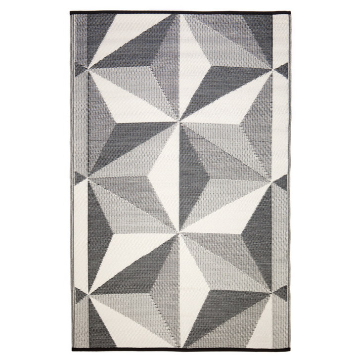 Geostar Glacier Grey Reversible Large Outdoor Rug