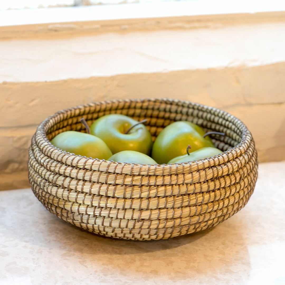 Set of 3 Kaisa Handmade Round Kaisa Grass Decorative Fruit Bowls