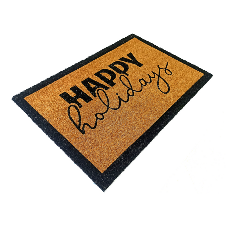 Happy Holidays PVC Backed Coir Doormat