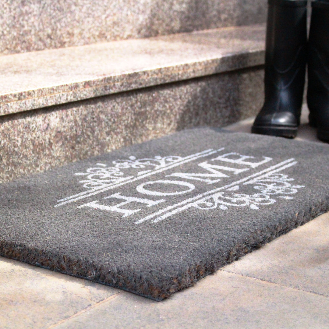 Dark Grey PVC Backed Home Long Front Door Mat