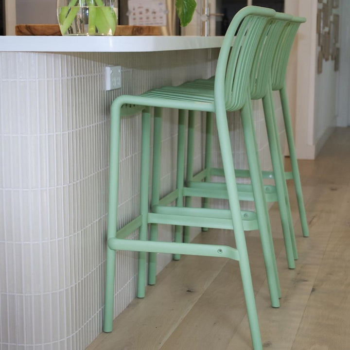 Bertioga Mint Green Outdoor Cafe Barstool