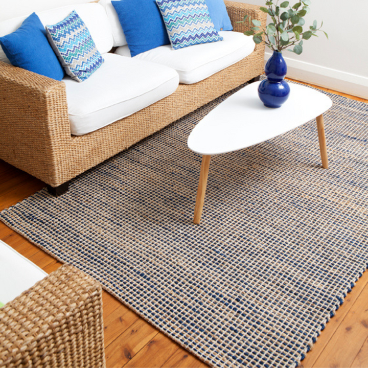 IRIS Indigo Blue Jute Rug