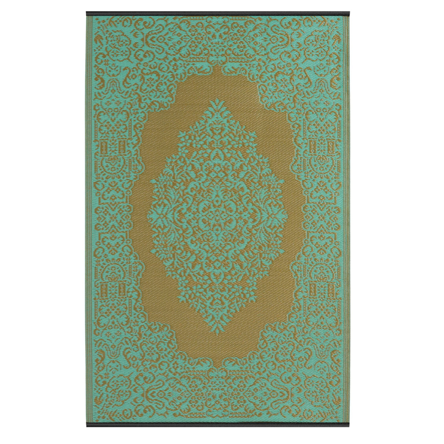 Istanbul Bronze and Aqua Traditional Large Rug